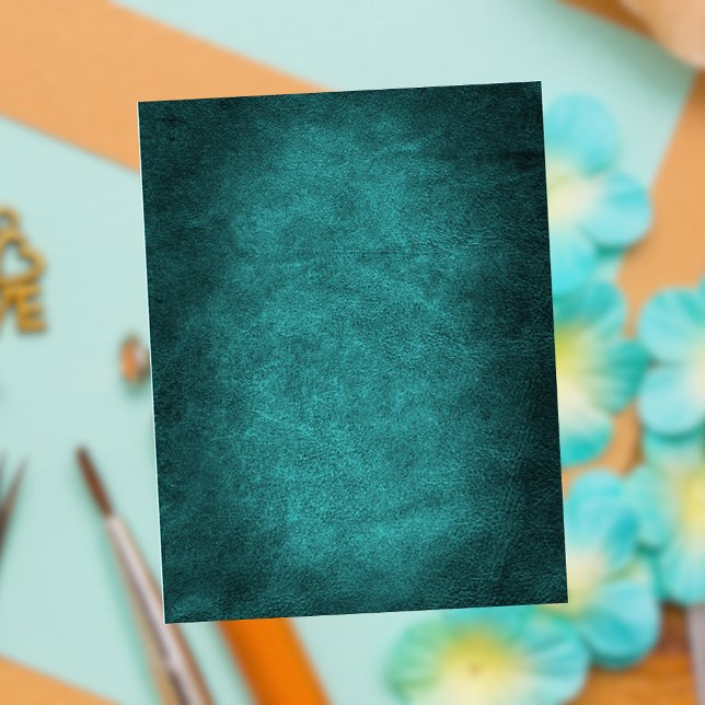Teal Aged Rustic Faux Leather Scrapbook Cardstock (Creator Uploaded)