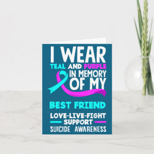 Teal & Purple In Memory Of My Friend Suicide P Card