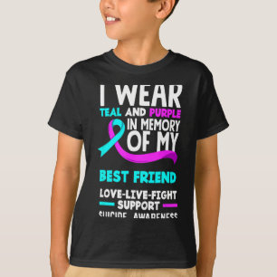 Teal & Purple In Memory Of My Friend Suicide P T-Shirt