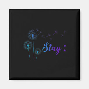 Teal & Purple Ribbon Dandelion Suicide Prevent Magnet