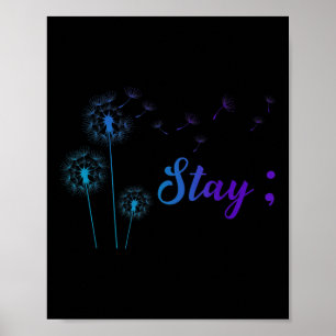 Teal &amp; Purple Ribbon Dandelion Suicide Prevent Poster