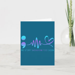 Teal & Purple Semicolon Suicide Prevention Awa Card