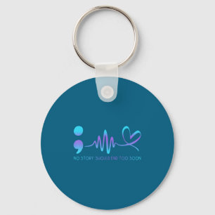 Teal &amp; Purple Semicolon Suicide Prevention Awa Key Ring