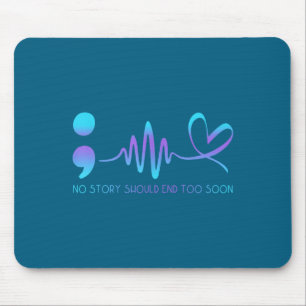 Teal &amp; Purple Semicolon Suicide Prevention Awa Mouse Pad