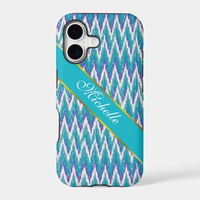 Teal and Amethyst iKat ZigZag pattern (Back)