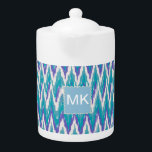 Teal and Amethyst iKat ZigZag pattern<br><div class="desc">Purple and Teal Tribal iKat ZigZag We are celebrating the New 2013 colour trends in this fun purple and teal tribal zigzag pattern - using colours from the new COLOR PALETTE 2013 - We have left all of the images used in this design customisable - You can play with them...</div>