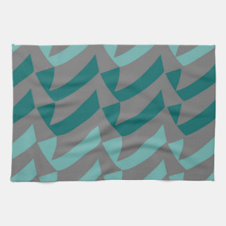 Teal and Aqua Grey Checks Tea Towel