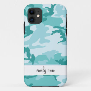 Teal and Aquamarine Urban Camoflage Pattern Case-Mate iPhone Case