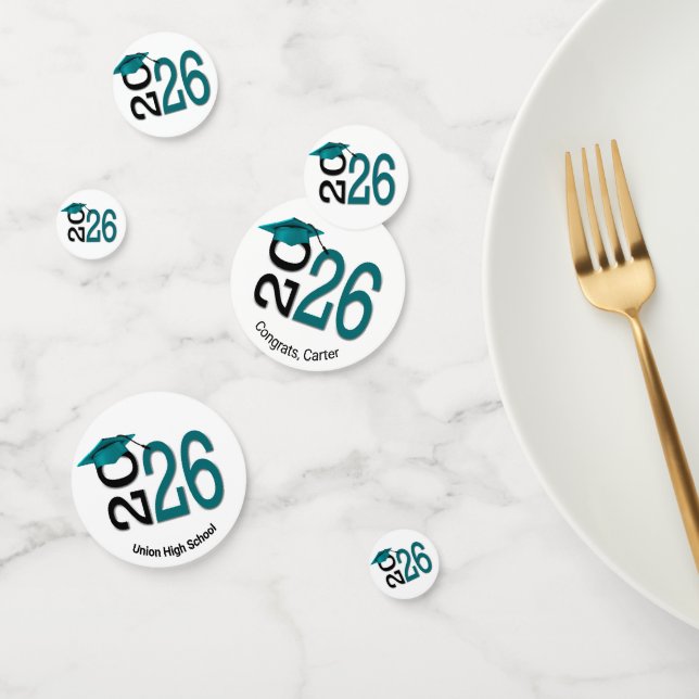 Teal and Black 2026 Graduation  Confetti (Group)