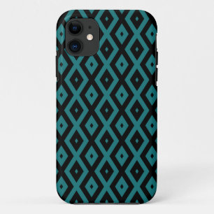 Teal and black diamond pattern Case-Mate iPhone case