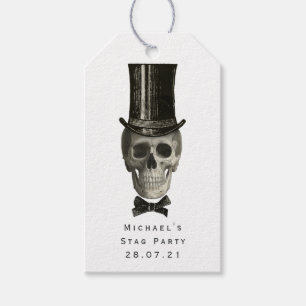 Teal and Black Fancy Victorian Gothic Skull Gift Tags