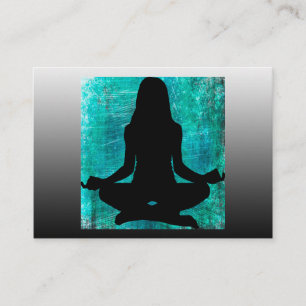 Teal and Black Mediation Yoga Business Cards