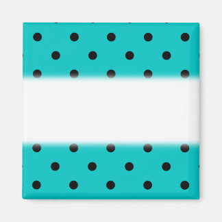 Teal and Black Polka Dot Pattern. Magnet