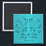 Teal and Black Wedding Favour Magnet<br><div class="desc">This save the date magnet matches the invitation and other items shown below. The text is customisable so you can change it to say "Thank You" and give it out as a wedding favour. If you require any other matching items in this design,  please email me your request.</div>