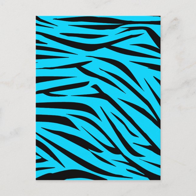 Teal and Black Zebra Stripes Postcard (Front)