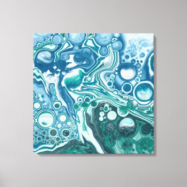 Teal and Blue Turquoise Water Ocean Waves  Canvas Print (Front)