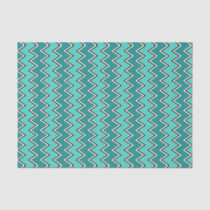 Teal and Brown Chevron Tissue Paper
