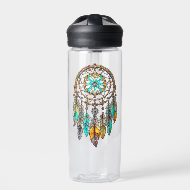 Teal and Brown Dreamcatcher | Sweet Dreams Water Bottle (Front)