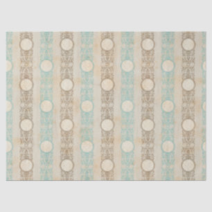 Teal and Brown Stripes Decoupage Tissue Paper