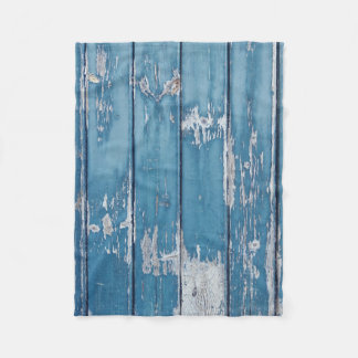 Teal and brown wooden board fleece blanket