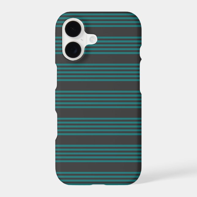 Teal and charcoal five stripe pattern (Back)