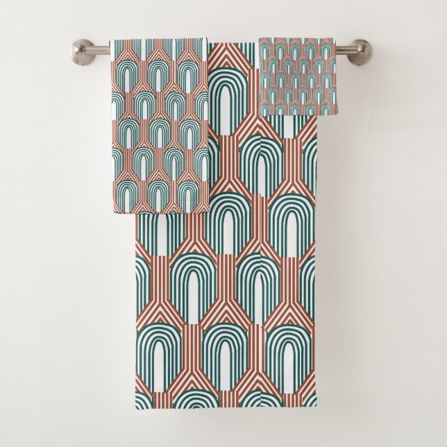Teal and Copper  Bath Towel Set (Insitu)