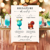 Teal and Copper Bride & Groom Signature Drinks