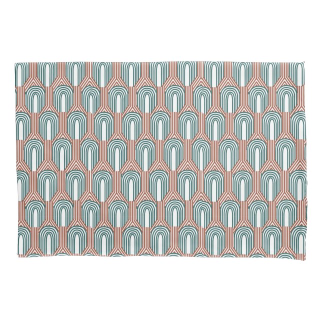 Teal and Copper  Pillowcase (Front)