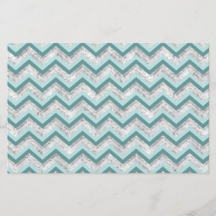 Teal and Crystal Zigzag Pattern