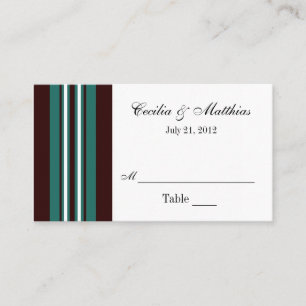 Teal and Dark Brown Place Card Holder