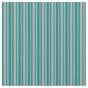 Teal and Dark Grey Lines Fabric