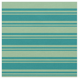 Teal and Dark Sea Green Coloured Stripes Fabric