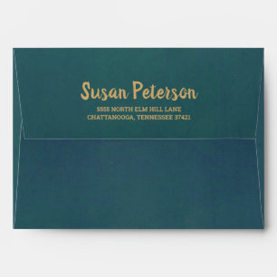 Teal and Gold 5x7 Envelope