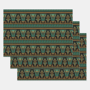 Teal and Gold Art Deco Wrapping Paper Sheet
