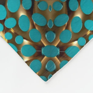 Teal And Gold Bubble Blanket