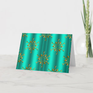 Teal and Gold Christmas Stars Card