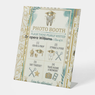 Teal and Gold Dental Hygiene Photo Booth Sign - "S