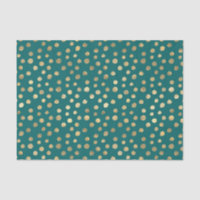Teal and Gold Foil Doodle Dots