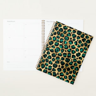 Teal and Gold Leopard Series Design 14 Planner