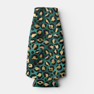Teal and Gold Leopard Series Design 3 Bottle Cooler