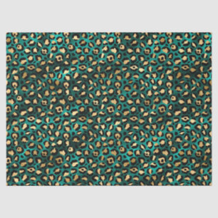 Teal and Gold Leopard Series Design 3 Tissue Paper