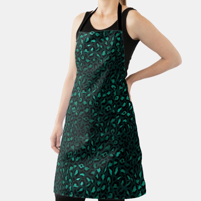 Teal and Gold Leopard Series Design 4 Apron (Insitu)