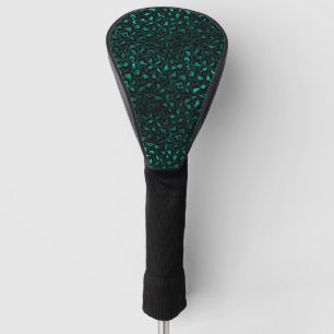 Teal and Gold Leopard Series Design 4 Golf Head Cover