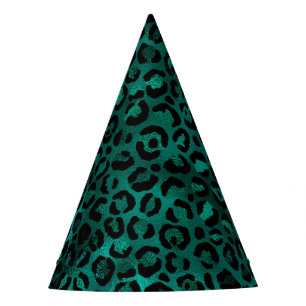 Teal and Gold Leopard Series Design 5 Party Hat