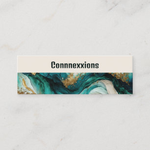 Teal and Gold Modern Abstract Mini Business Card