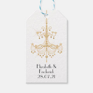 Teal and Gold Paris Art Deco Wedding Gift Tags