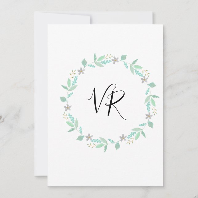 Teal and Gold Simple Save the Date Wedding (Front)
