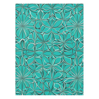 Teal and Green Leaves Tablecloth