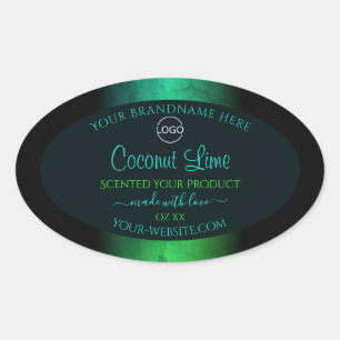 Teal and Green Marble Elegant Product Labels Logo