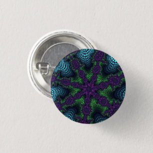 Teal and Green Starburst 3 Cm Round Badge